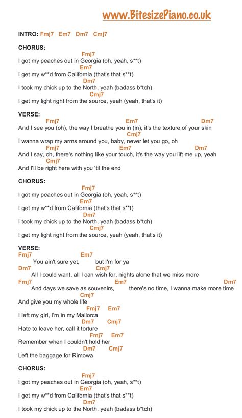 peaches lyrics|peaches full lyrics.